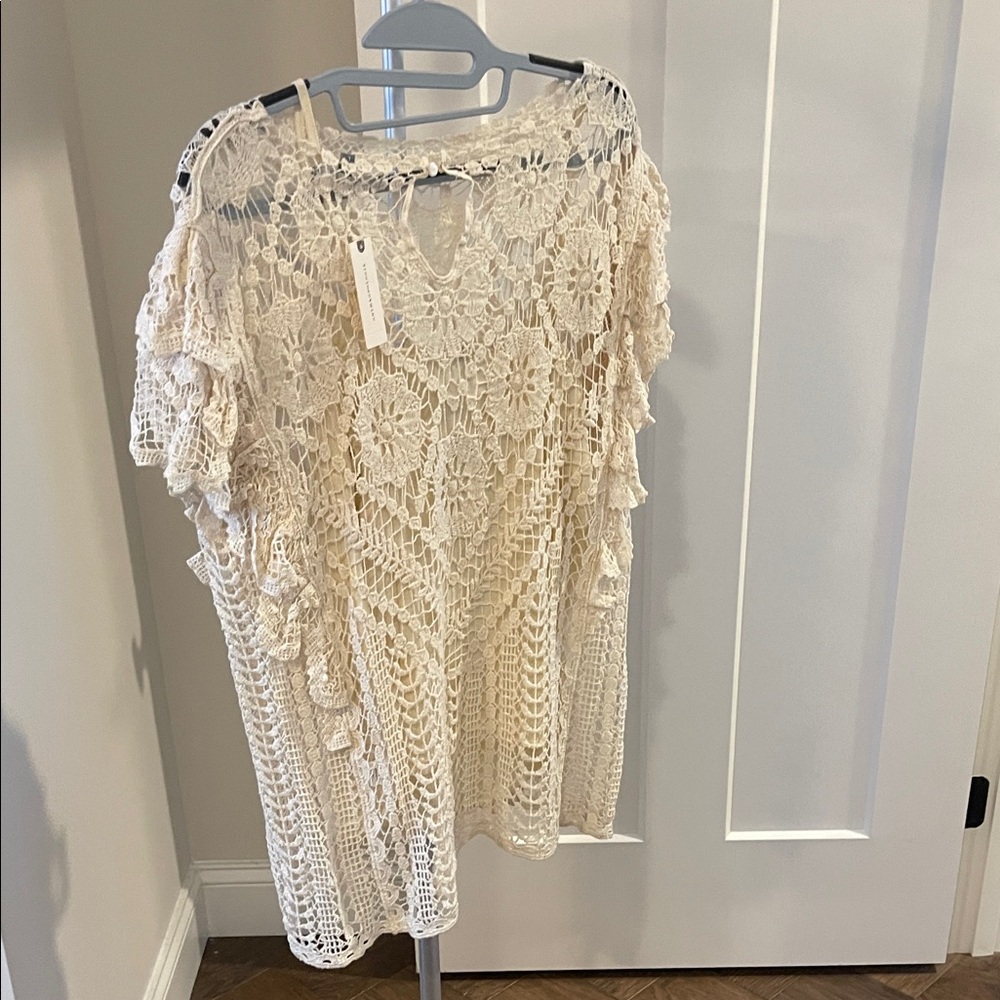 Anthropologie Cream Crochet Lace Blouse - Picture 4 of 7